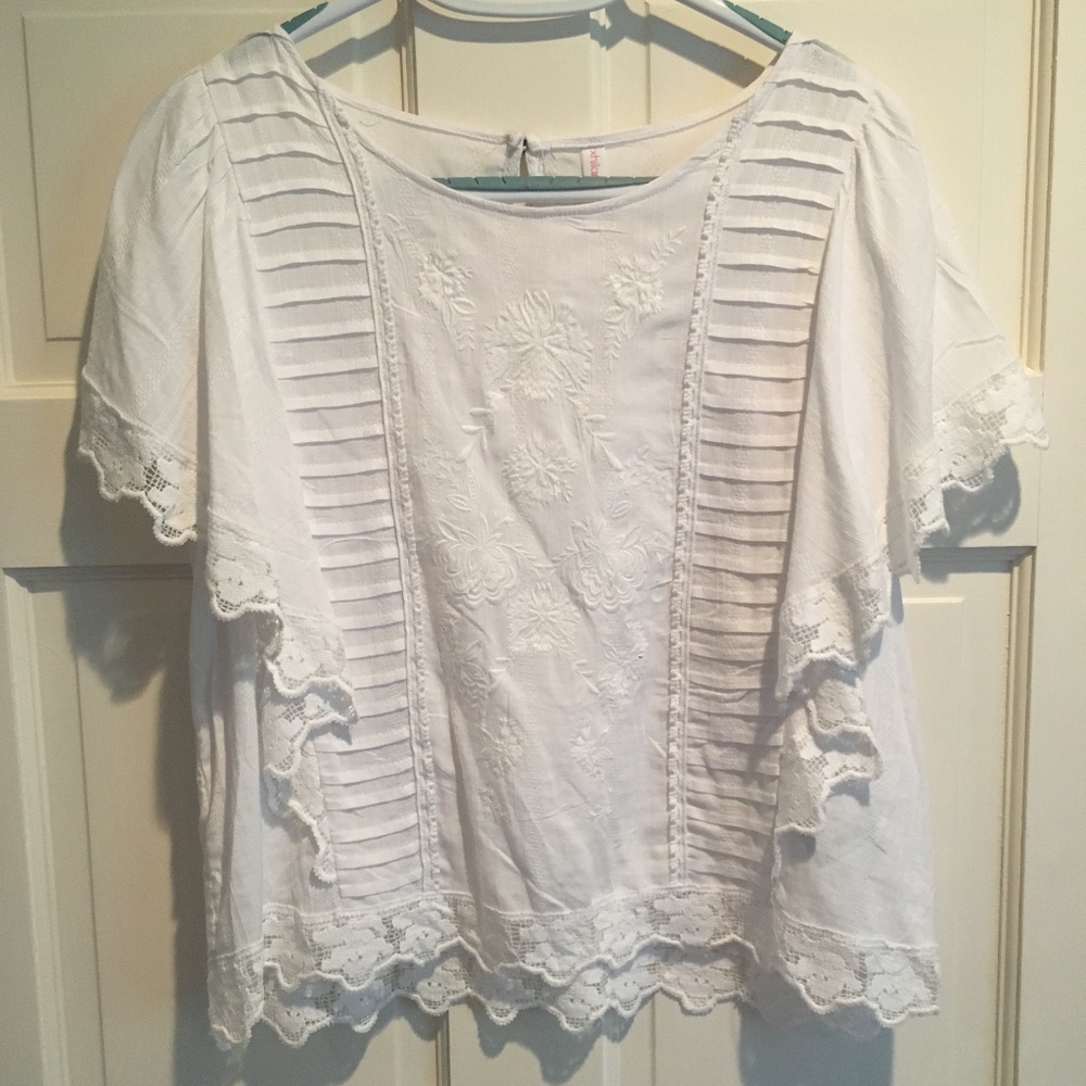 Pretty White Lacey Embroidered Shirt